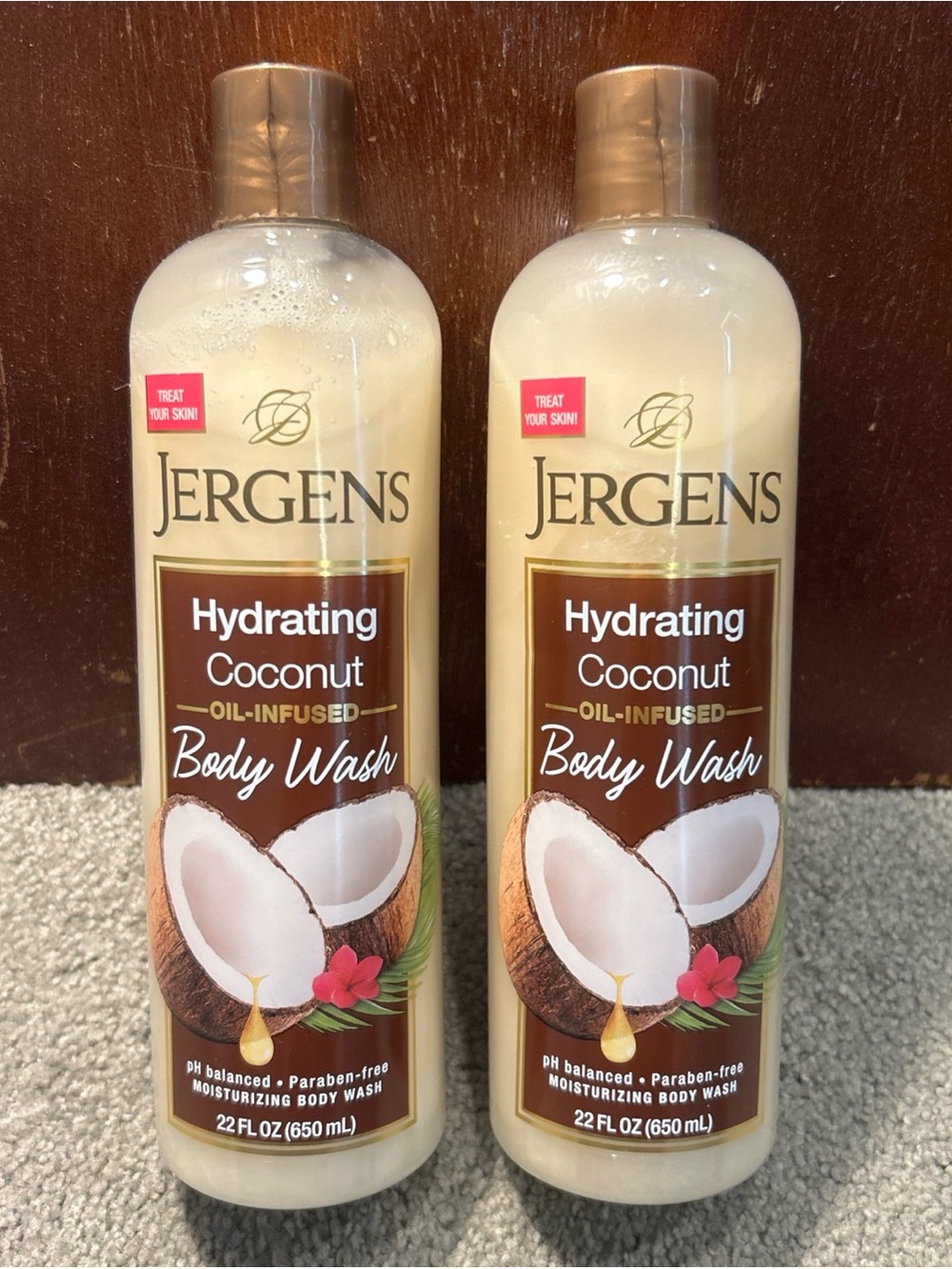 X2 Jergens Hydrating Coconut Oil Infused Moisturizing Body Wash 22oz